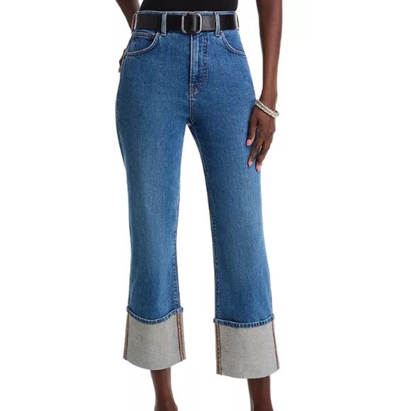 Veronica Beard Dylan Full Length Straight Thriller Wash Cuffed Jeans sz 31 - Picture 1 of 5